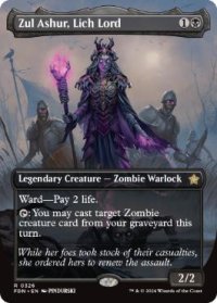 【ENG/FDN-BF/FOIL★】死者の王、ザル・アシュール/Zul Ashur, Lich Lord  [黒] 『R』【ボーダーレス】