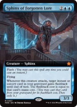 画像1: 【ENG/FDN-BF/FOIL★】忘れ去られし伝承のスフィンクス/Sphinx of Forgotten Lore  [青] 『M』【拡張アート】