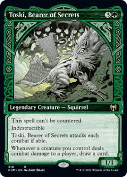 画像1: 【ENG/KHM-BF/FOIL★】秘密を知るもの、トスキ/Toski, Bearer of Secrets 『R』 [緑]【ショーケース】