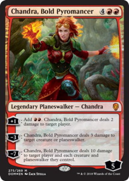 画像1: 【JPN/DOM-PW/FOIL★】勇敢な紅蓮術師、チャンドラ/Chandra, Bold Pyromancer (1)