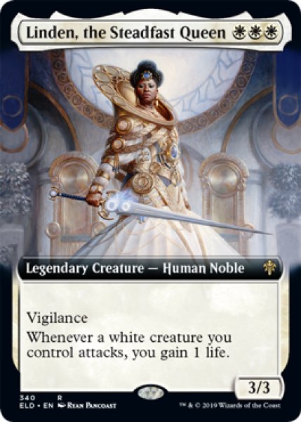 画像1: 【ENG/ELD-BF/FOIL★】不動の女王、リンデン/Linden, the Steadfast Queen 『R』 [白]【拡張アート】 (1)