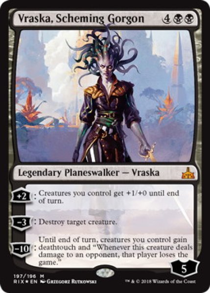 画像1: 【JPN/RIX-PW/FOIL★】ゴルゴンの陰謀家、ヴラスカ/Vraska, Scheming Gorgon (1)