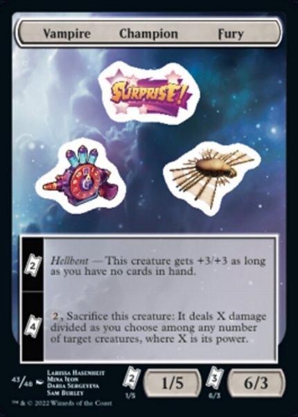 画像1: 【ENG/UNF】Vampire Champion Fury【43】【ステッカー】 (1)