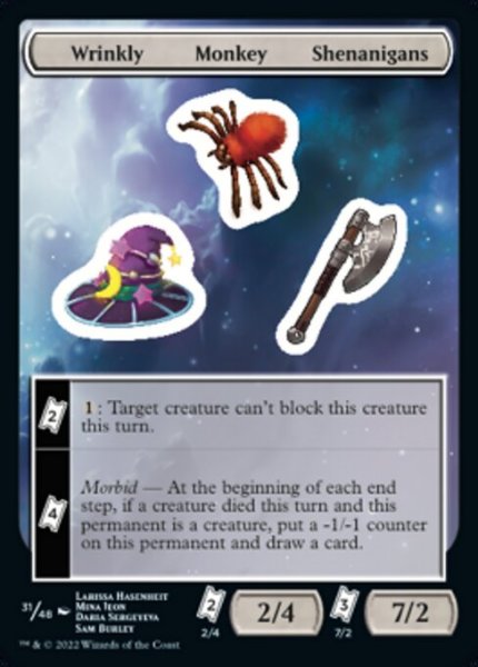 画像1: 【ENG/UNF】Wrinkly Monkey Shenanigans【31】【ステッカー】 (1)