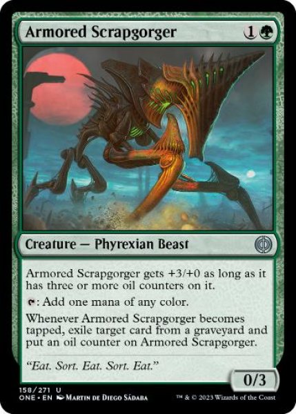 画像1: 【ENG/ONE/FOIL★】硬化した屑鉄喰らい/Armored Scrapgorger [緑] 『U』 (1)