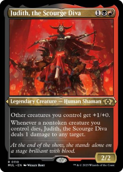 画像1: 【ENG/MUL/FOIL★】災いの歌姫、ジュディス/Judith, the Scourge Diva [マルチ] 『R』【エッチング】 (1)