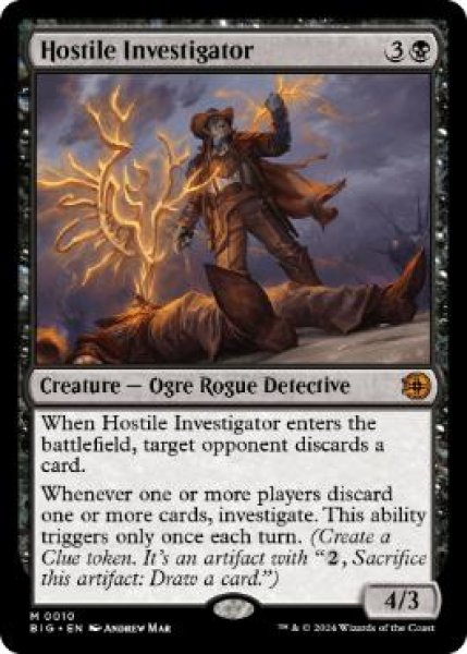 画像1: 【ENG/BIG/Foil★】敵意ある調査員/Hostile Investigator   [黒] 『M』 (1)