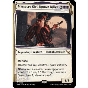 画像: 【ENG/MKM-BF/不可視インク・FOIL★】名うての殺人鬼、虐殺少女/Massacre Girl, Known Killer [黒] 『M』【ショーケース・捜査ファイル】