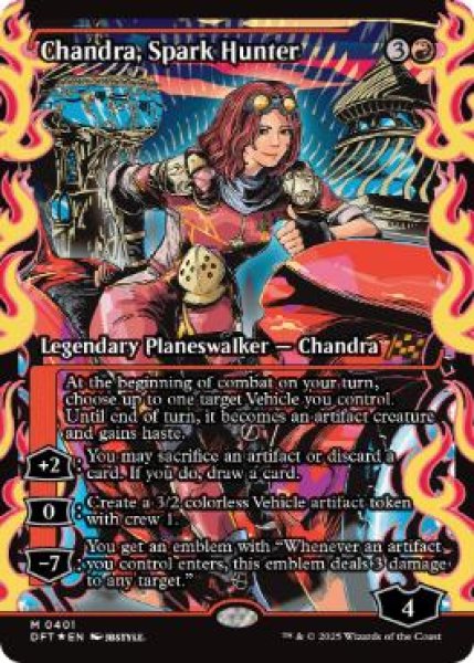 画像1: 【ENG/DFT-BF/FOIL★】灯を追う者、チャンドラ/Chandra, Spark Hunter [赤] 『M』【ショーケース】 (1)