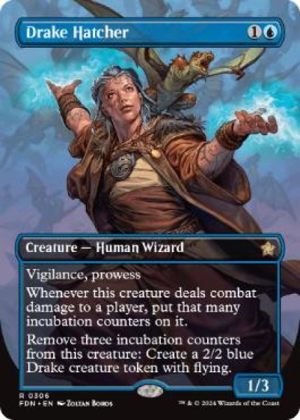 画像1: 【ENG/FDN-BF/FOIL★】ドレイクの孵卵者/Drake Hatcher  [青] 『R』【ボーダーレス】 (1)