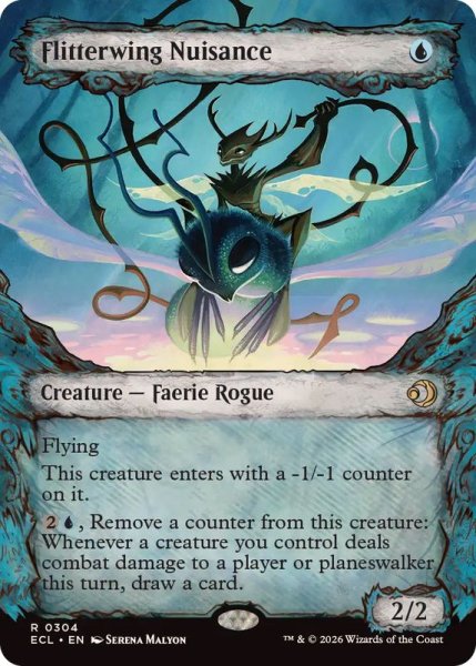 画像1: 【ENG/ECL-BF/FOIL★】閃翼の嫌がらせ屋/Flitterwing Nuisance [青] 『R』【ショーケース】 (1)