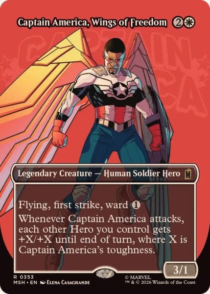 画像1: 【ENG/MSH-BF】自由の翼、キャプテン・アメリカ/Captain America, Wings of Freedom［白］『R』【ボーダーレス】 (1)
