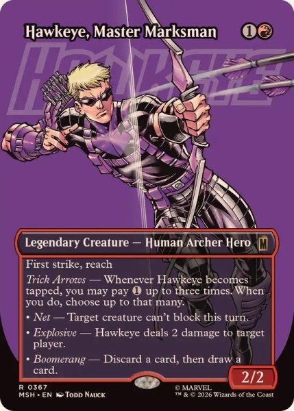 画像1: 【ENG/MSH-BF】百発百中の射手、ホークアイ/Hawkeye, Master Marksman［赤］『R』【ボーダーレス】 (1)