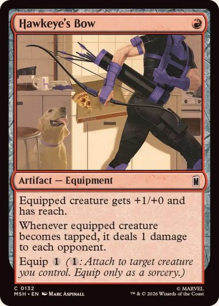 画像1: 【ENG/MSH/FOIL★】ホークアイの弓/Hawkeye's Bow［赤］『C』 (1)