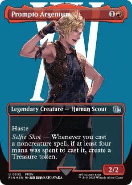 画像1: 【ENG/FIN-BF /サージ・FOIL★】プロンプト・アージェンタム/Prompto Argentum [赤] 『U』『ボーダーレス』 (1)