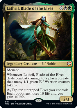 画像1: 【ENG/KHC/FOIL★】エルフの刃、ラスリル/Lathril, Blade of the Elves