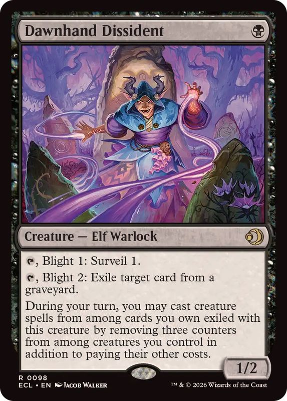 画像1: 【ENG/ECL/FOIL★】アケノテブクロ使いの造反者/Dawnhand Dissident [黒] 『R』