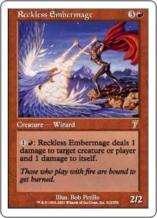 画像1: 【JPN/7ED/FOIL★】無謀なるエンバーの魔道士/Reckless Embermage